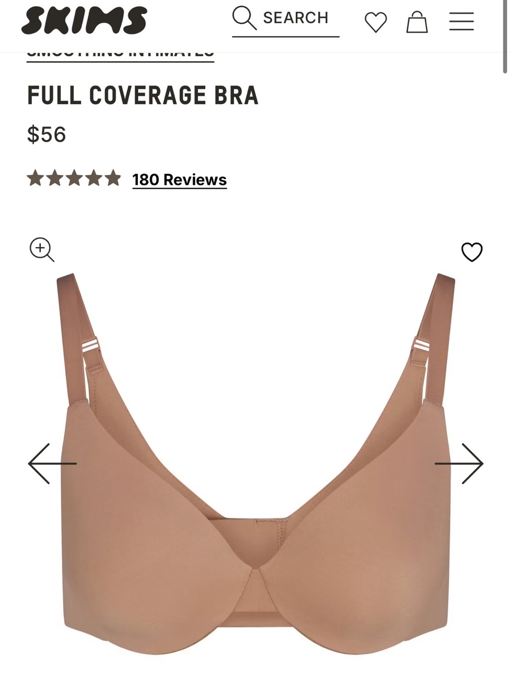 SKIMS — Smoothing Intimates Unlined Full Coverage Bra - Sienna (color) 32DD NWT